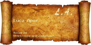 Lucz Apor névjegykártya
